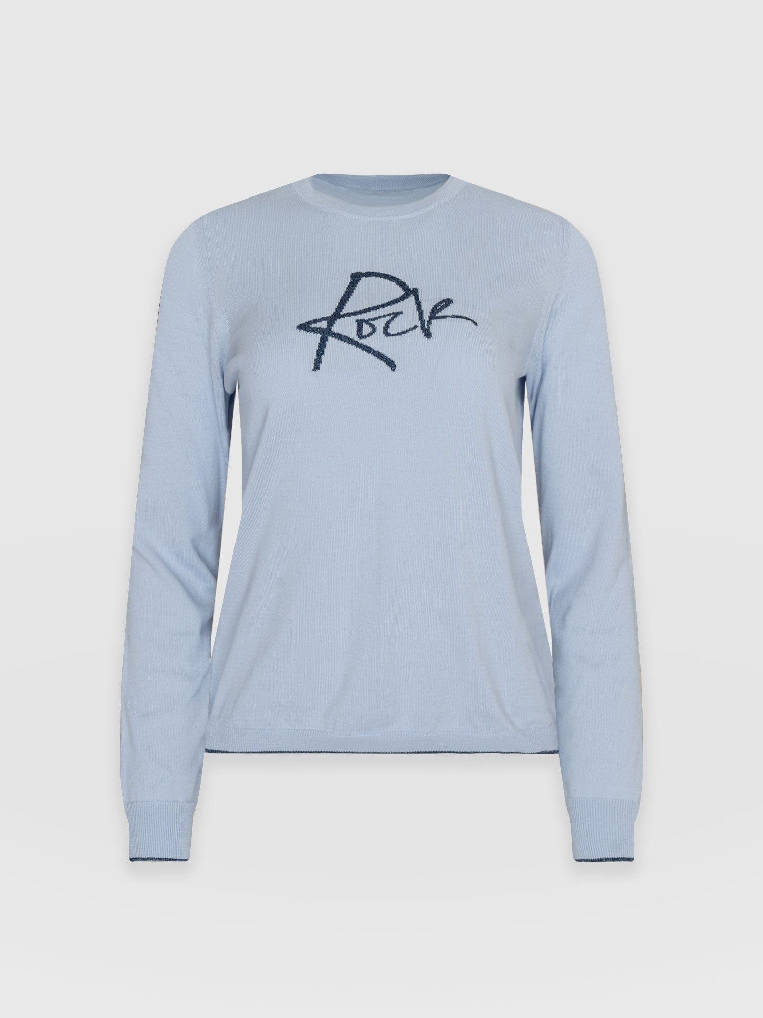 Rock Intarsia Jumper - Pale Blue